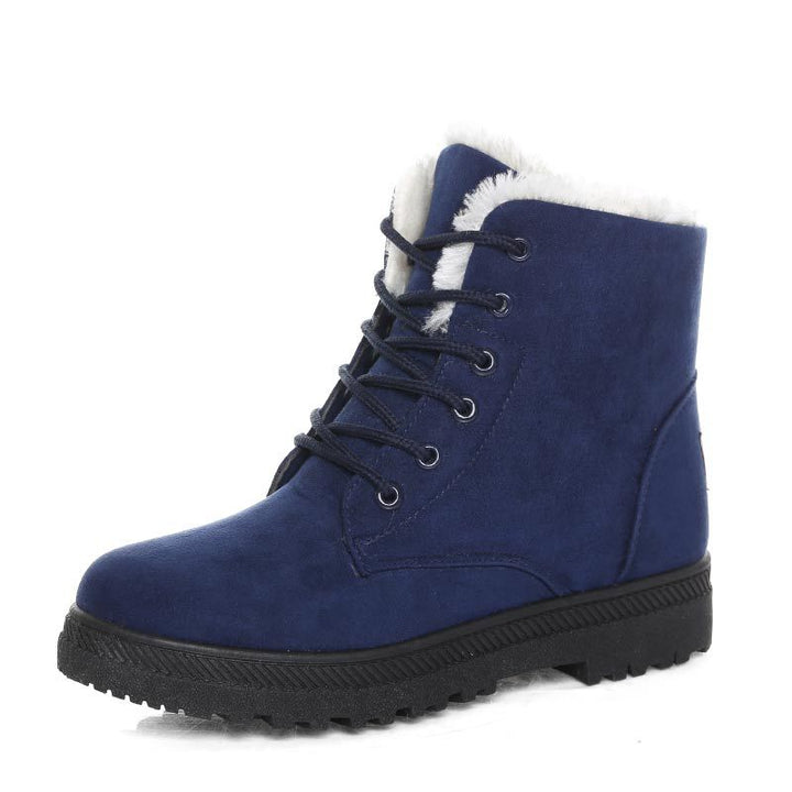 Hohe Schneestiefel für Damen mit Schnürung und warmem Wollfutter