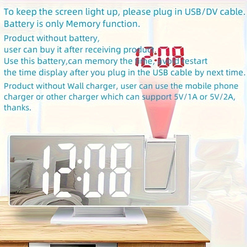 Digitaler Wecker mit Projektion – Großes LED-Display und multifunktionale Weckfunktion