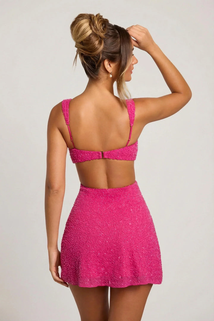 Verziertes Minikleid mit Ausschnitten