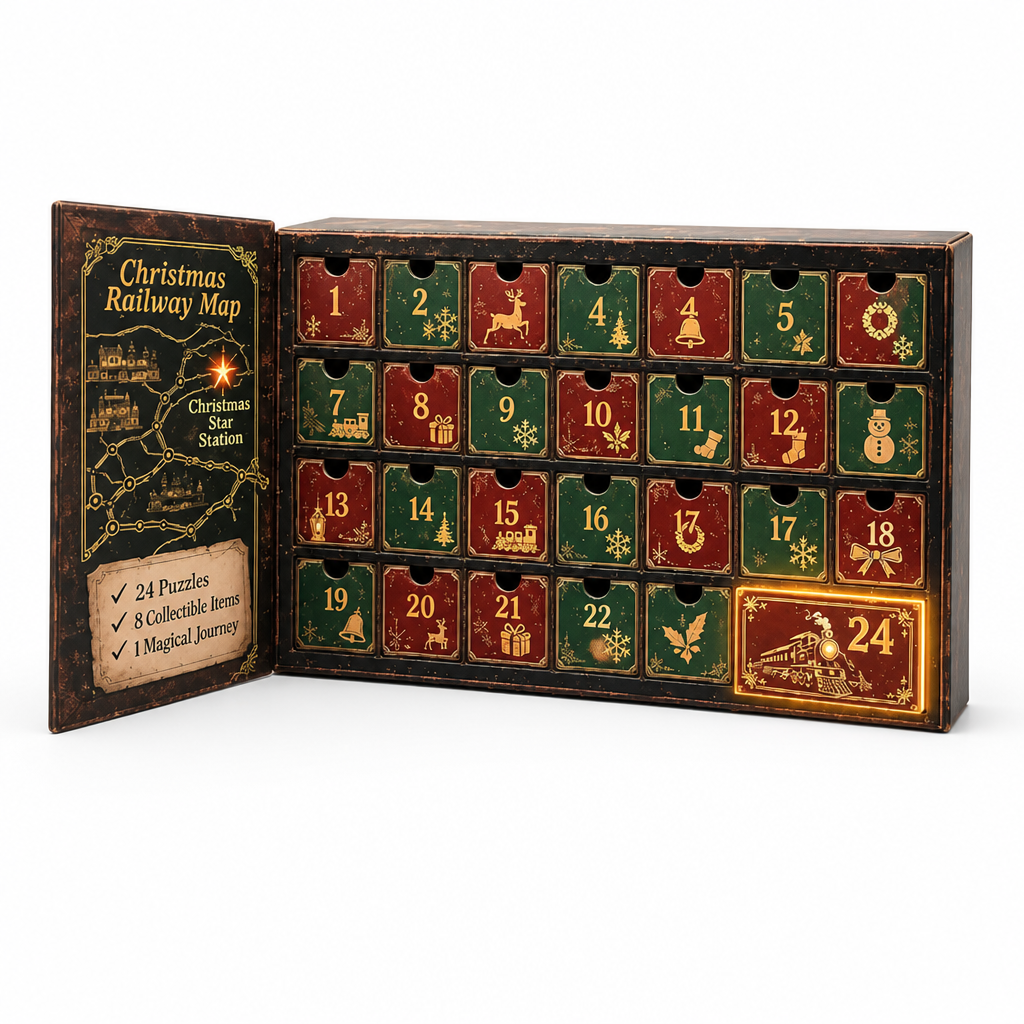 24-Tage-Escape-Room-Rätsel-Adventskalender mit 6 Geheimthemen