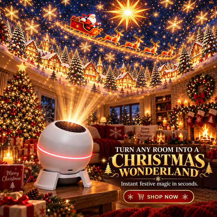 Weihnachtslicht-Projektor mit beweglichen Sternmustern, USB-betrieben, Weiß