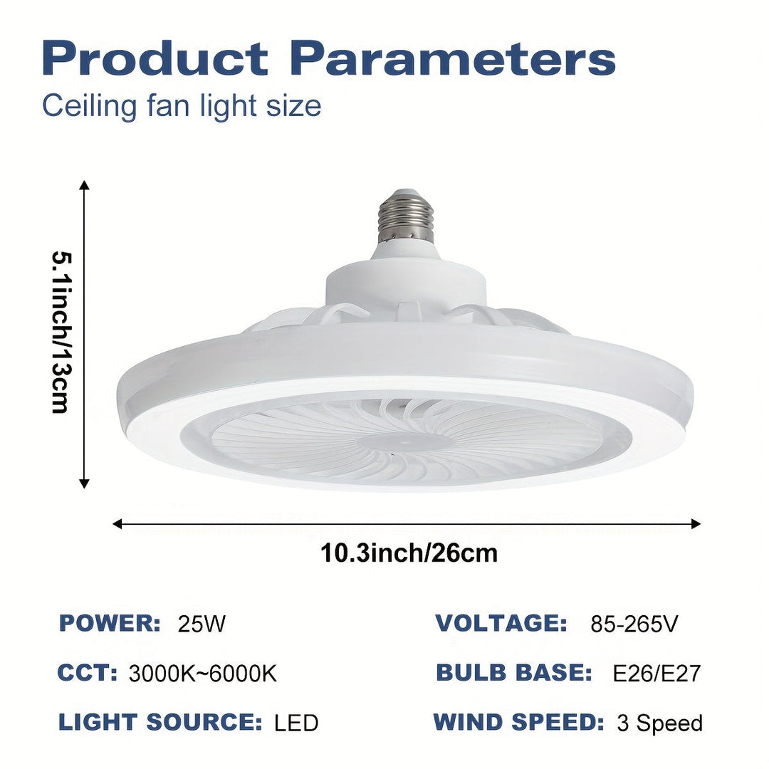 Schlanke LED-Deckenventilatorleuchte – Dimmbar und Leise