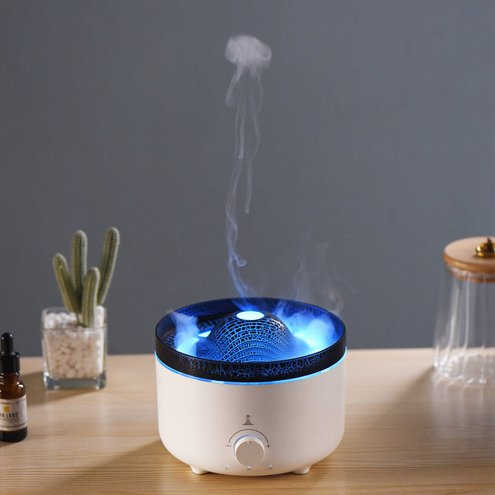 Vulkan-Diffusor mit Fernbedienung und oranger-blauer Flamme