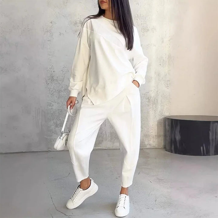 Zweiteiliges Set: Lässiges Langarm-Sweatshirt und Jogginghose