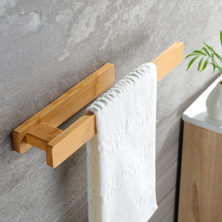 Moderner Handtuchhalter aus Holz – Elegante Wandmontage ohne Werkzeug