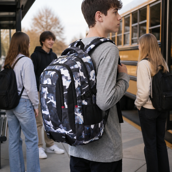 Boxy-Schulrucksack mit Fächeraufteilung – Vakron