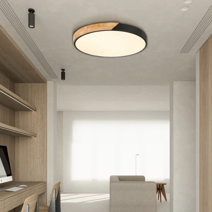 Delos Scandi-Holz-Deckenleuchte | Natürliche LED-Designleuchte