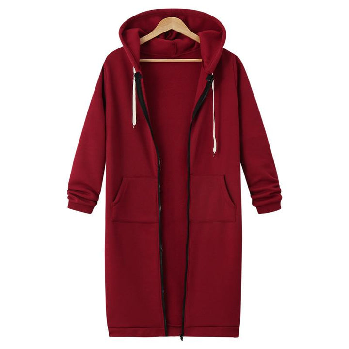Lässige lange Damen-Strickjacke - CozyZip