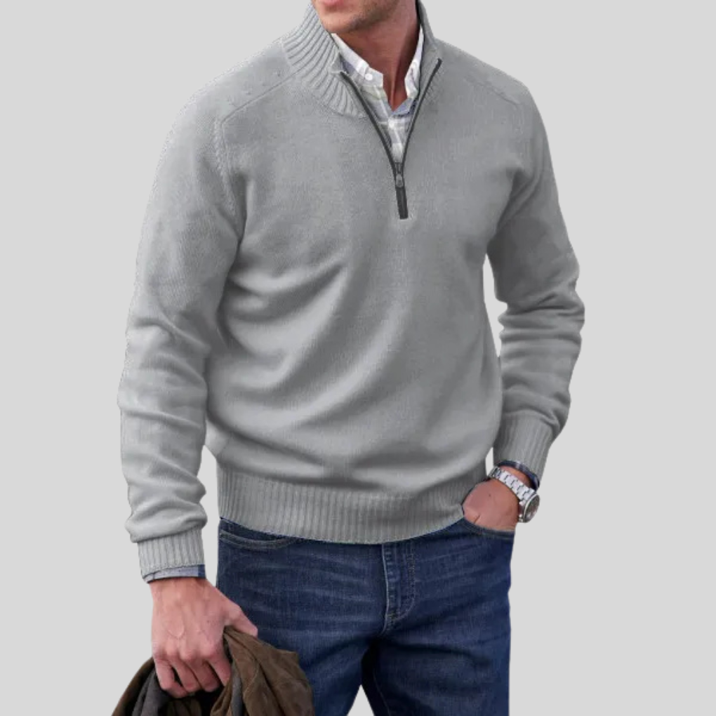 Herren-Pullover mit Reißverschluss vorne