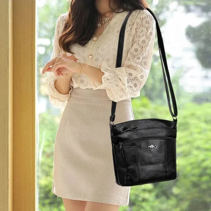 Elegante Schultertasche aus Leder für Damen – Sabrina