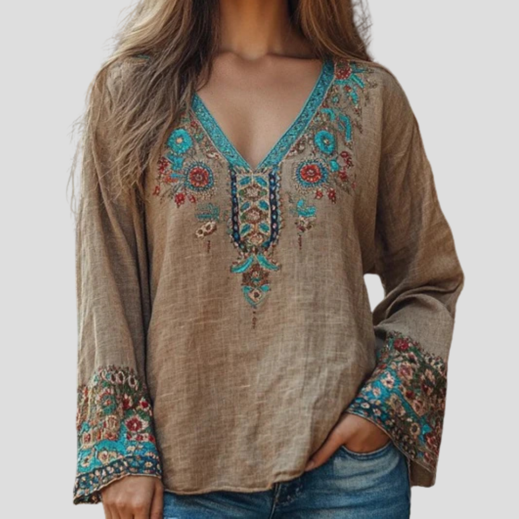 Bestickte Bluse für Damen
