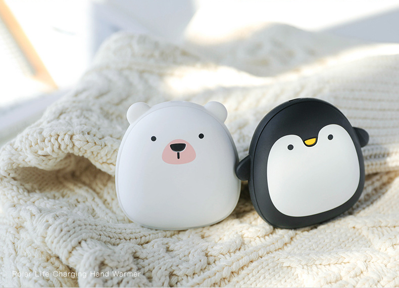 Süsser Handwärmer Pinguin oder Eisbär, wiederaufladbar per USB