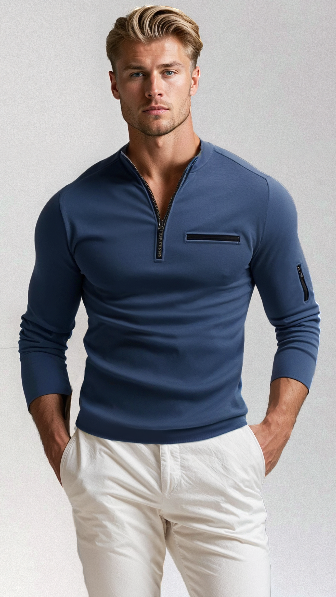 Luxuriöser Herrenpullover mit Reissverschluss - Davy