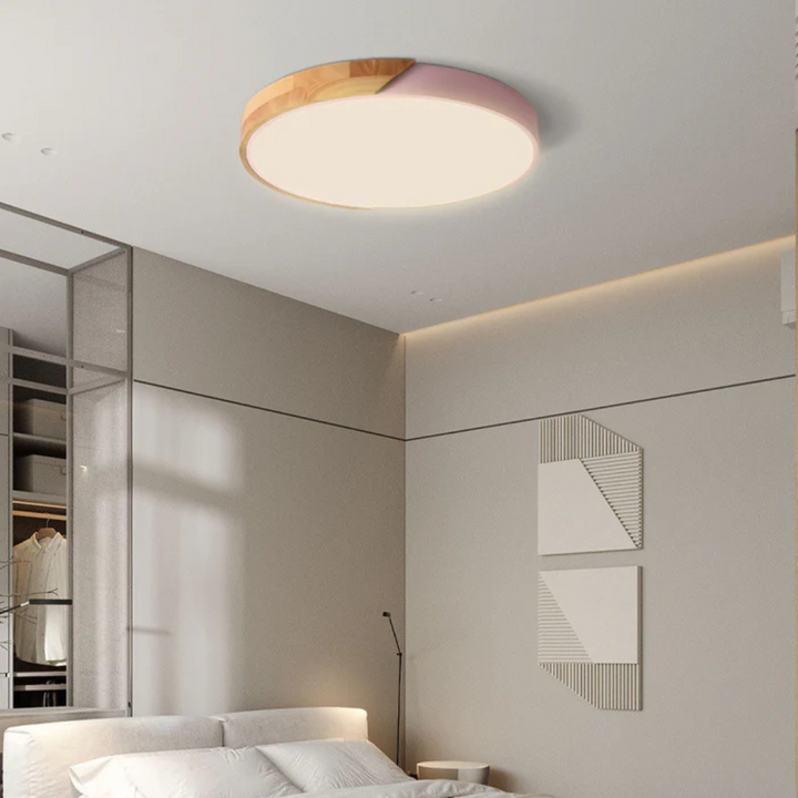 Delos Scandi-Holz-Deckenleuchte | Natürliche LED-Designleuchte