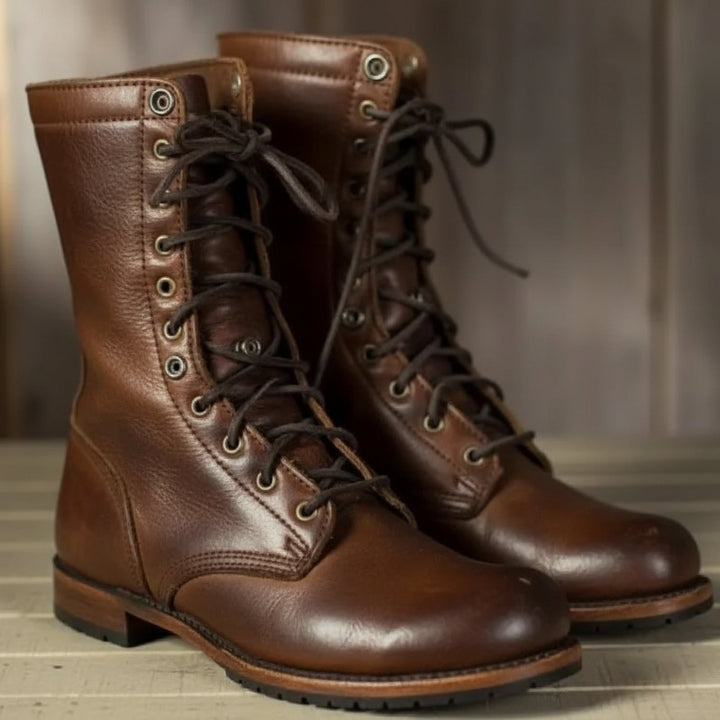 Damen-Schnürstiefel mit stützender Sohle
