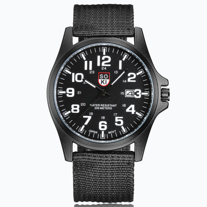 Robuste Uhr im Militärstil mit beleuchtetem Zifferblatt