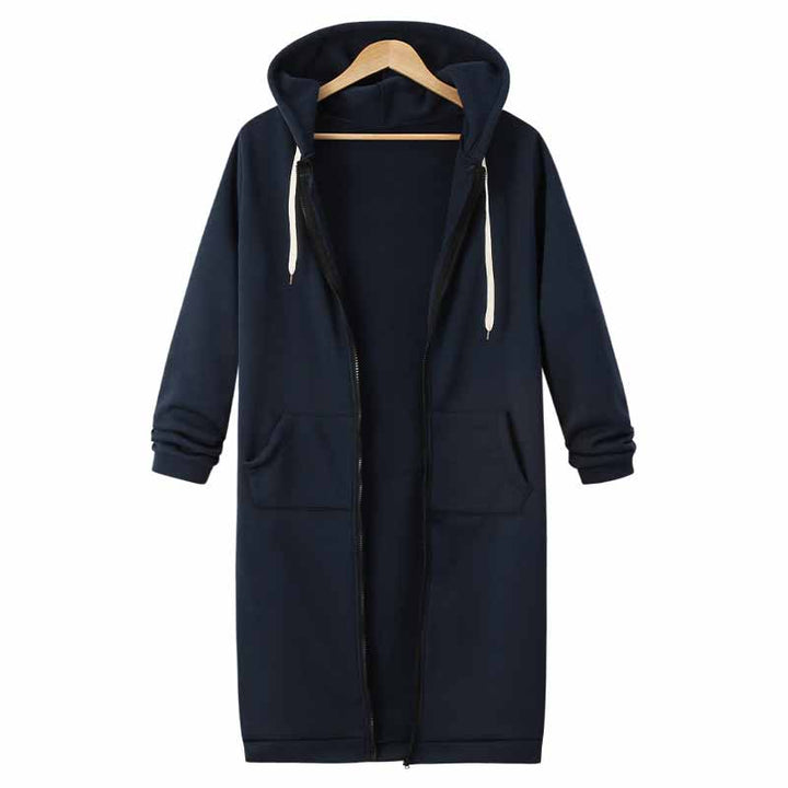 Lässige lange Damen-Strickjacke - CozyZip