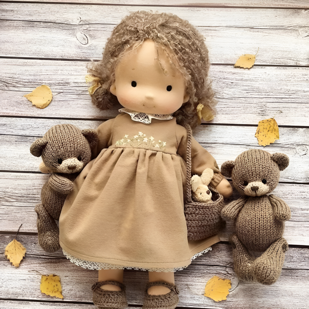 Handgefertigte Waldorf-Kuschelpuppe