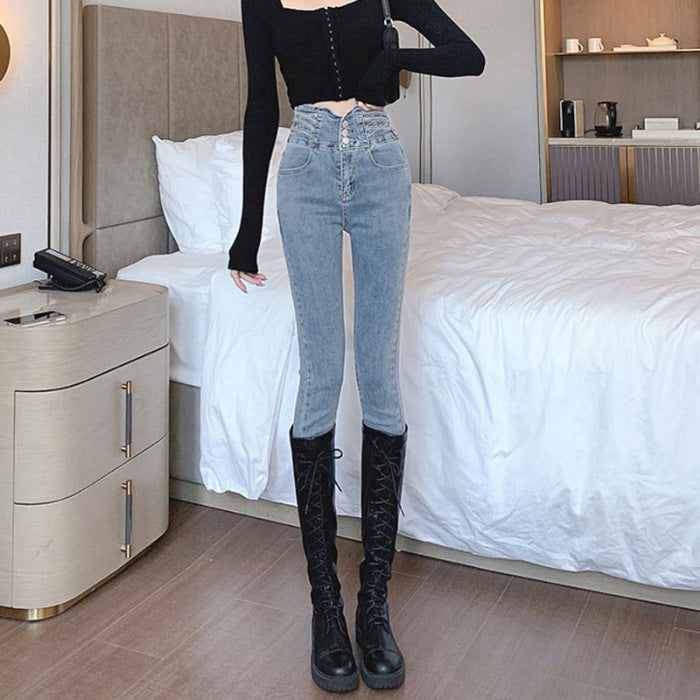 Hoch taillierte Damenjeans