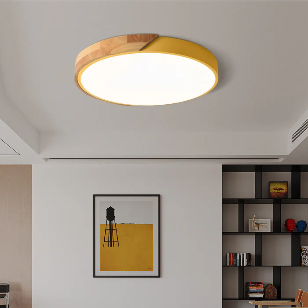 Delos Scandi-Holz-Deckenleuchte | Natürliche LED-Designleuchte