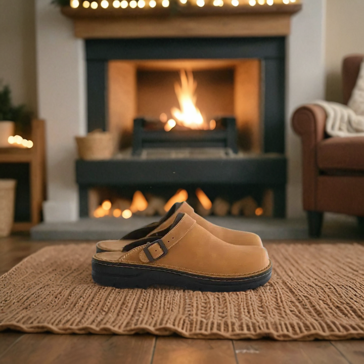 Unisex-Clogs aus Leder zum Hineinschlüpfen