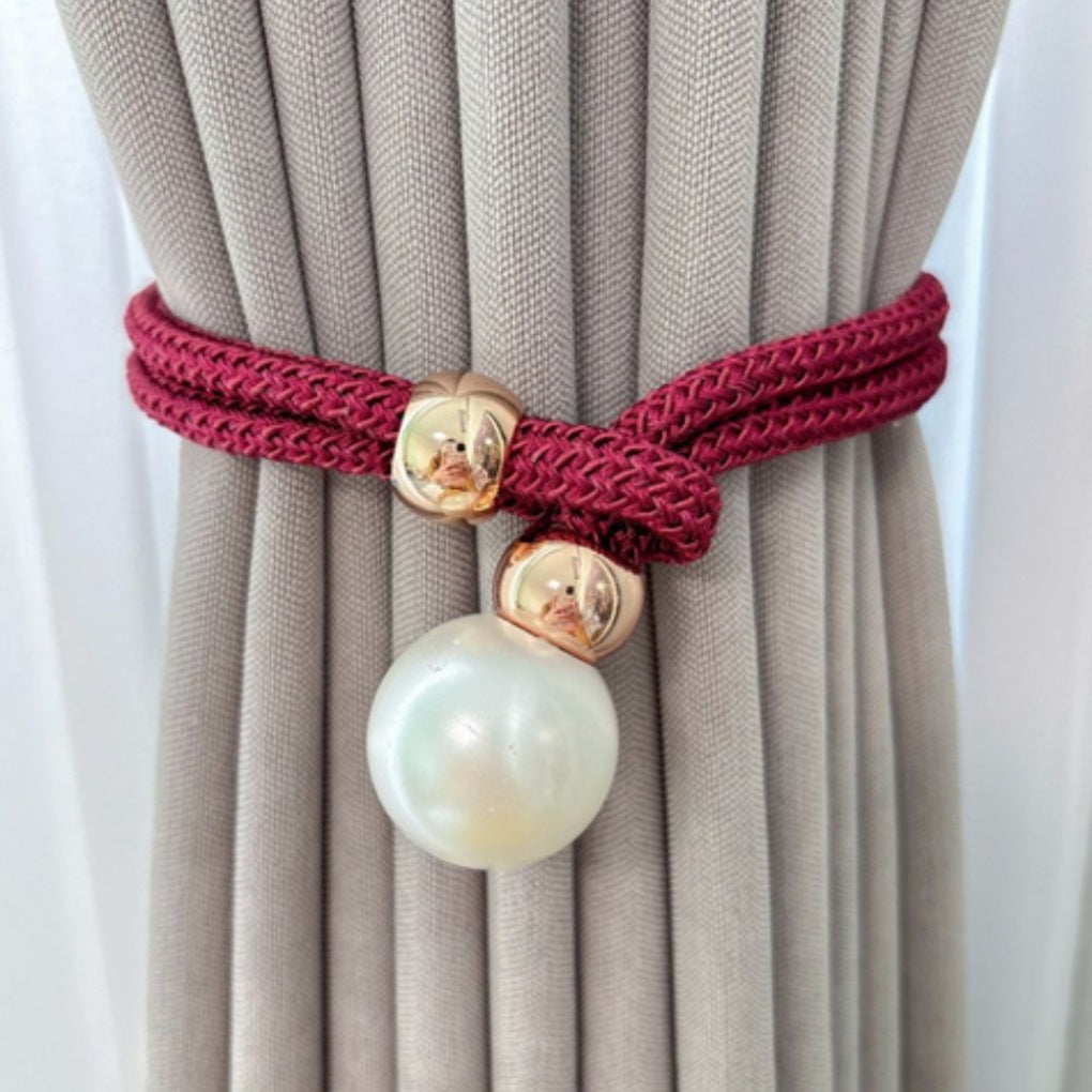 Glänzendes, elegantes 2-teiliges Set Perlenvorhang mit Raffhalter