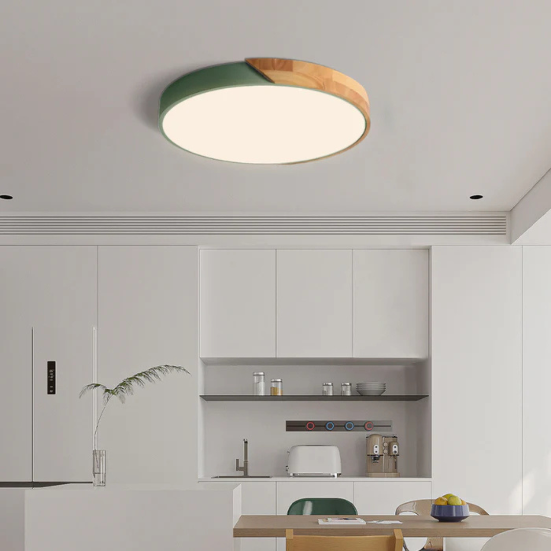 Delos Scandi-Holz-Deckenleuchte | Natürliche LED-Designleuchte