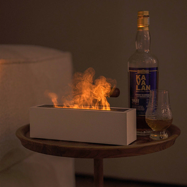 Länglicher Flammen-Luftbefeuchter mit rotem und blauem Licht, 200 ml