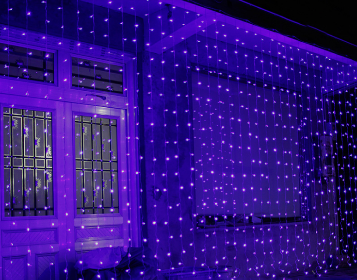 LED-Lichtervorhang mit Fernbedienung für Fenster und Wand