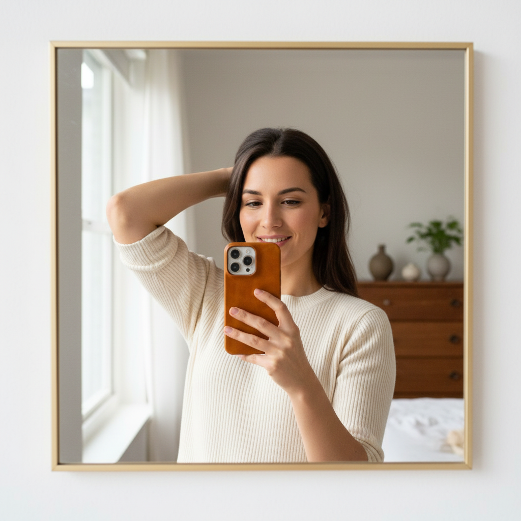 Echtlederhülle mit Ölwachs für Apple iPhone