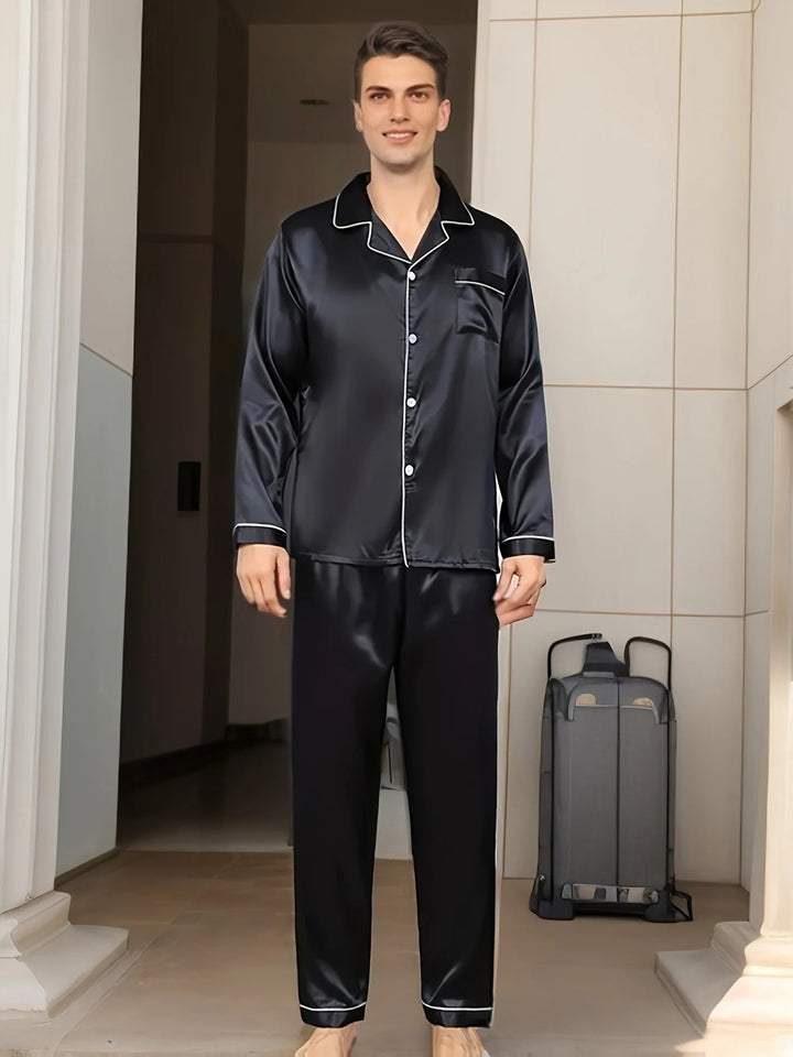 Weicher Satin-Herrenpyjama - Adrian