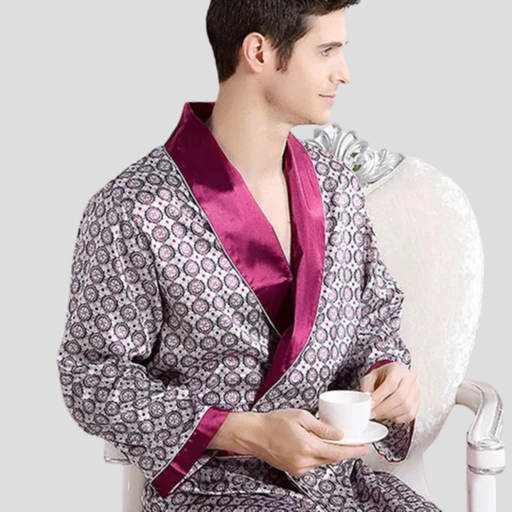 Herren-Kimono-Satin-Bademantel