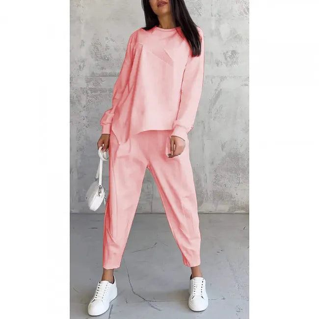 Zweiteiliges Set: Lässiges Langarm-Sweatshirt und Jogginghose