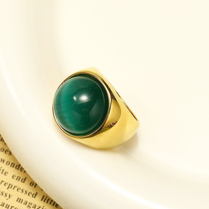 Ring mit Großem Katzenauge-Stein – Liora