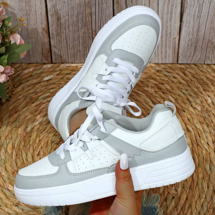 Damen Sommer-Sneaker mit Schnürsenkeln und dicker Sohle