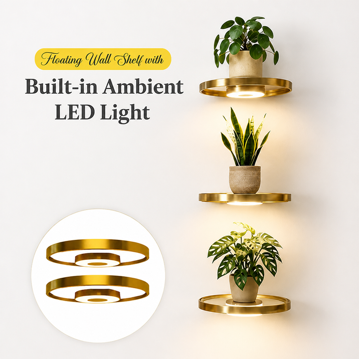 Glow-Wandregal – schwebendes LED-Display für eine gemütliche, aufgeräumte Optik