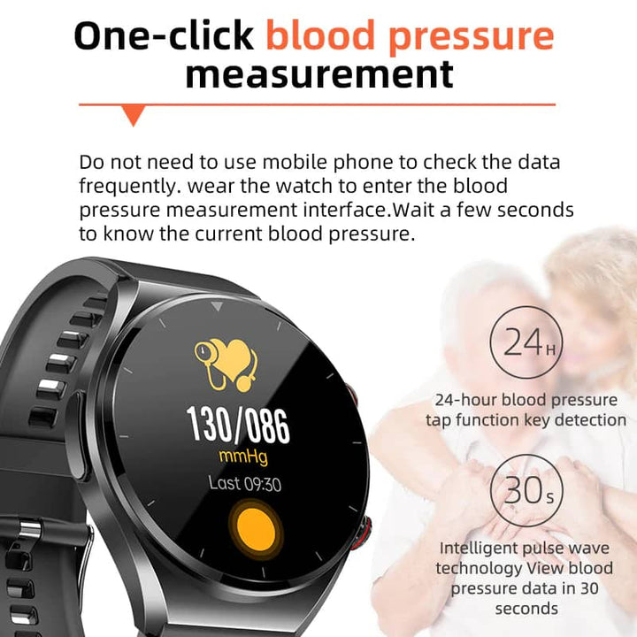 Én-Klikk Smartwatch – Überwachung von Herzfrequenz, Blutsauerstoff und Schlaf | Serie Suga Pro Gesundheit