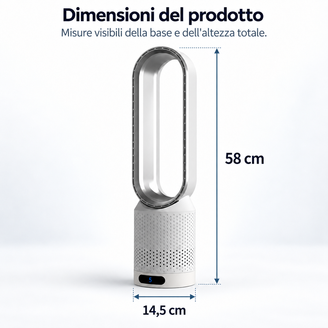 AirPure – Ultraleiser Turmventilator ohne Flügel (< 32 dB)
