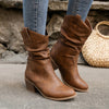 Damen Lederstiefel mit bequemem Absatz – Amara