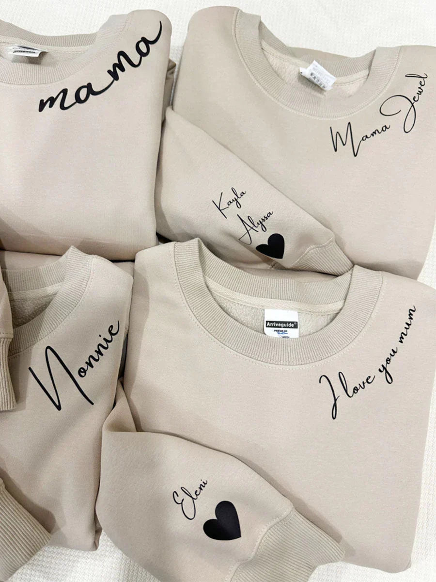 Geschenk zum Muttertag | Embrace Kapuzenpullover | Personalisierbar mit Namen auf dem Ärmel