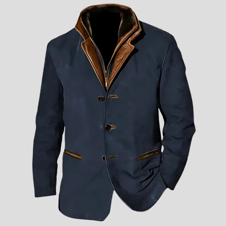 Herrenjacke im Retro-Stil mit kontrastierendem Kragen