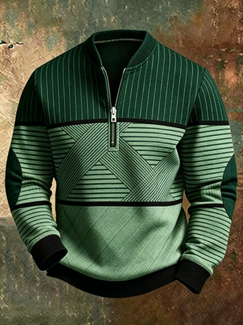 Stylischer Herrenpullover mit Halbreissverschluss