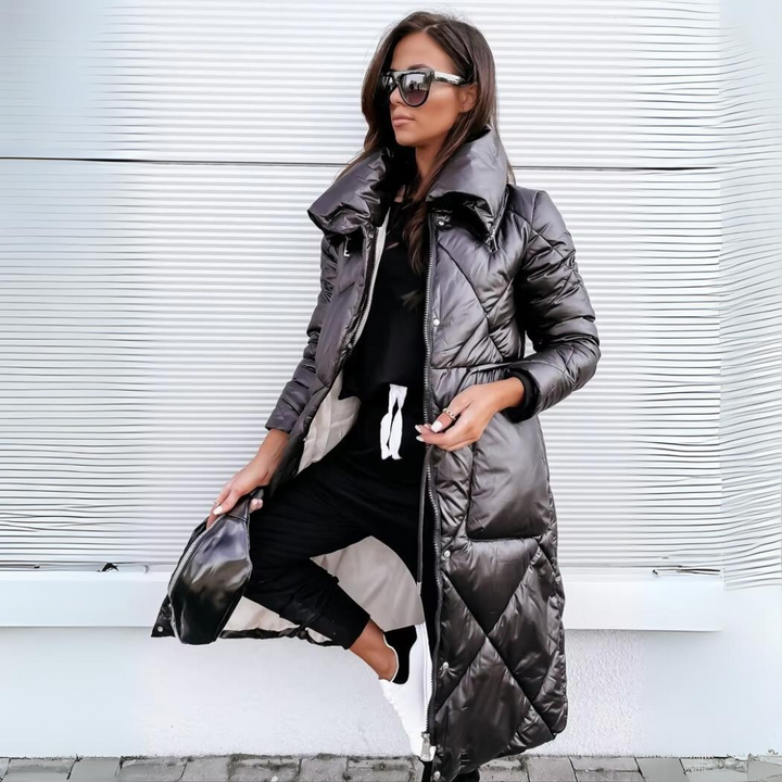 Elora Lange winterjacke mit Daunenfüllung für Frauen - Winddicht & wasserabweisend