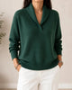 Weicher V-Ausschnitt-Pullover mit Schalkragen