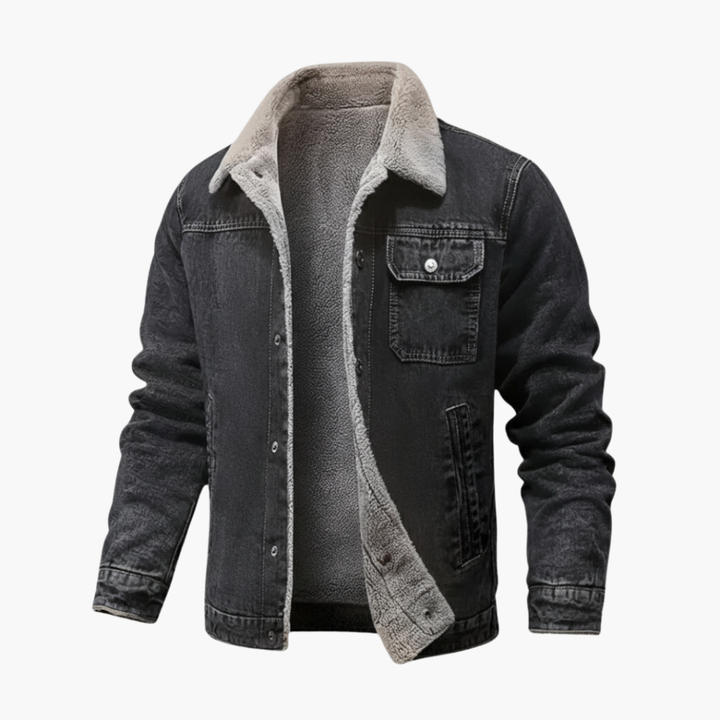 Herren Fleecegefütterte Jeansjacke Sonderpreis