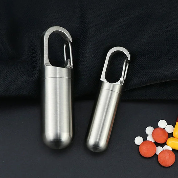 Pillendose aus Edelstahl