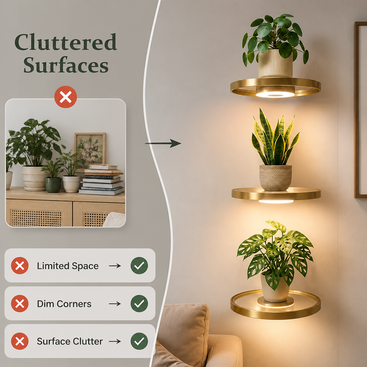 Glow-Wandregal – schwebendes LED-Display für eine gemütliche, aufgeräumte Optik