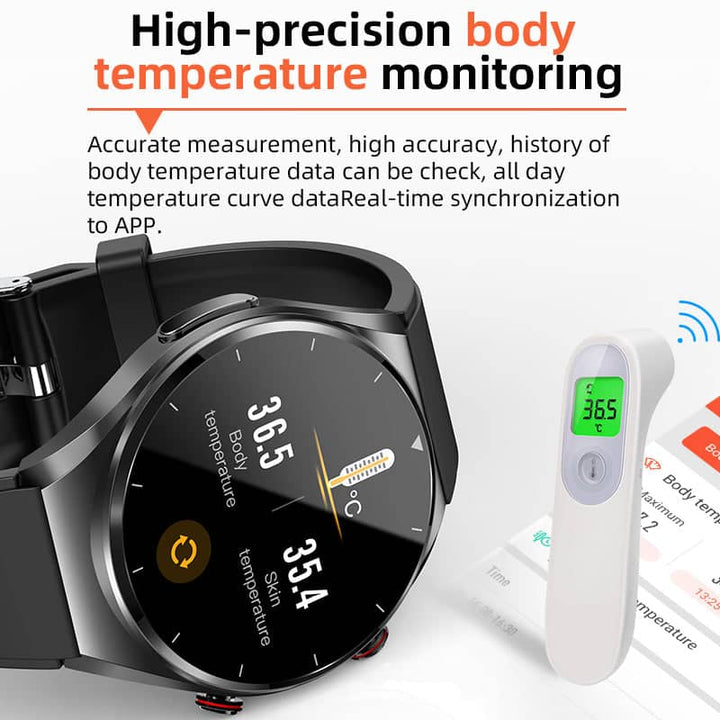 Én-Klikk Smartwatch – Überwachung von Herzfrequenz, Blutsauerstoff und Schlaf | Serie Suga Pro Gesundheit