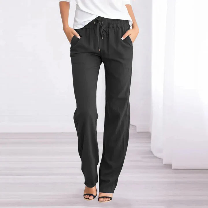 Luftige Baumwoll-Leinenhose für Damen