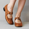 Elegante Damen-Lederschuhe mit niedrigem Absatz